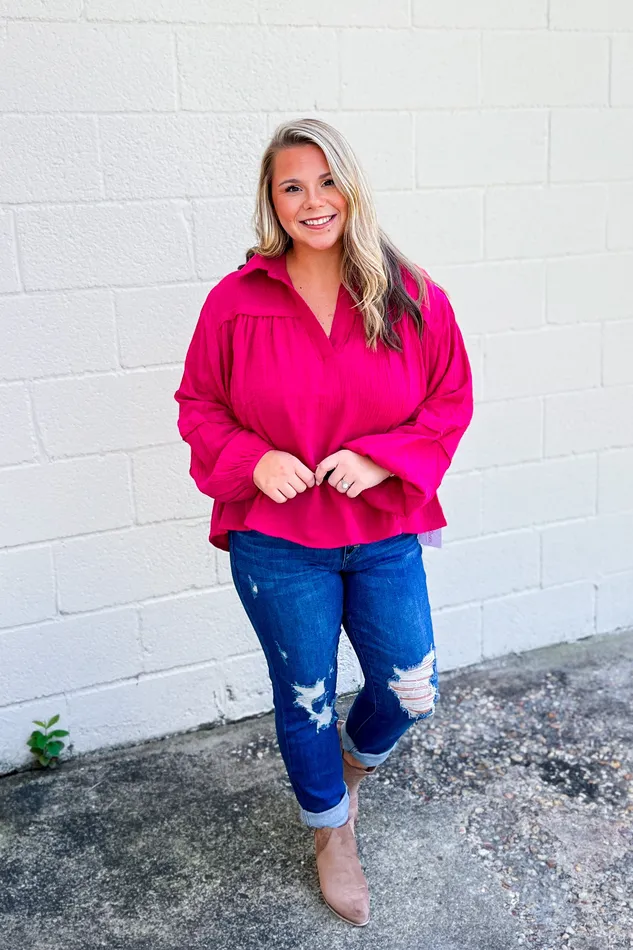 Earrings Haptics Worth The While Top Magenta