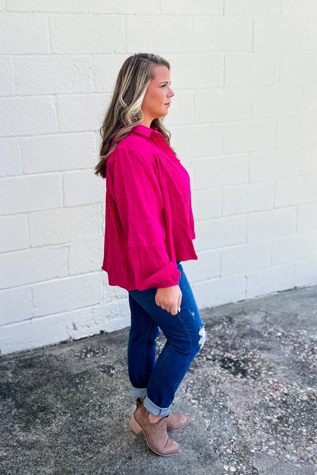 Earrings Haptics Worth The While Top Magenta