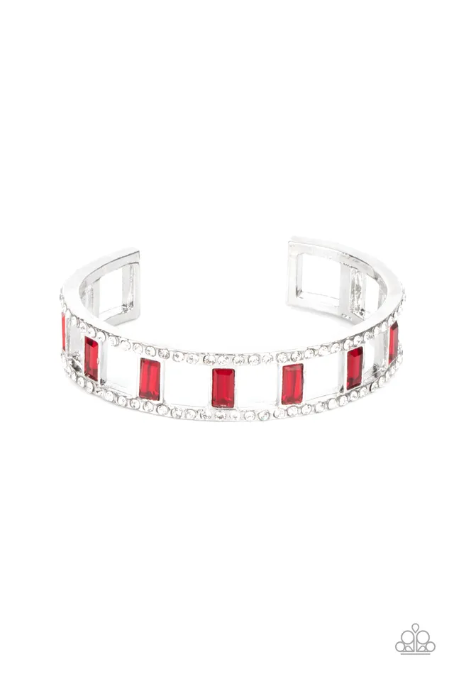Earrings Industrial Icing Red Paparazzi Accessories
