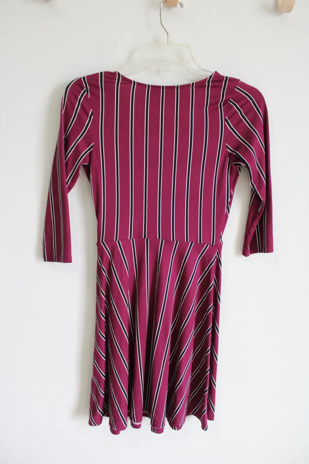 Earrings IZ Byer IZ Byer Dark Pink Magenta Striped Dress S