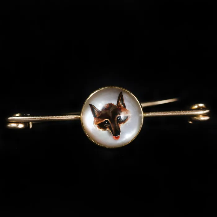 Earrings Jack Pritchard Victorian Essex Crystal Reverse Intaglio Fox Brooch