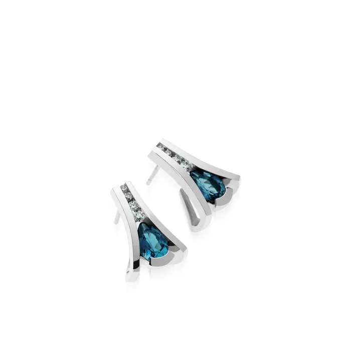 Earrings John Atencio Venture Gemstone Earrings with Diamonds