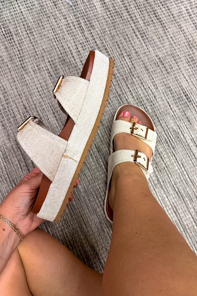 Earrings JP Original Bamboo The Jada Buckle Strap Sandal