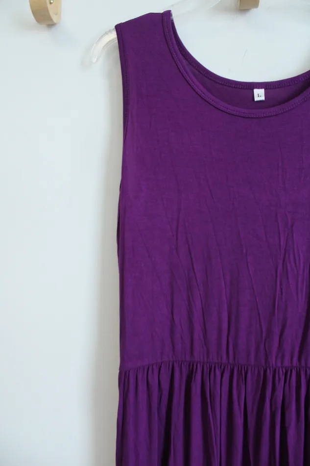 Earrings Jubilee Thrift Purple Maxi Stretch Dress L
