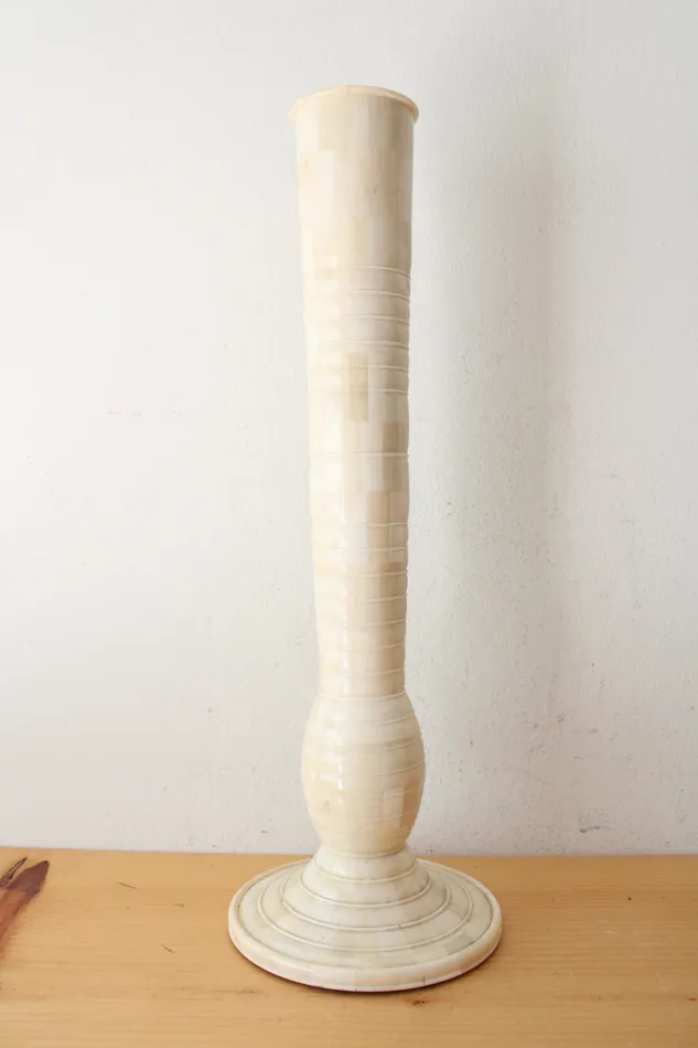 Earrings Jubilee Thrift Tessellated Bone Tall Ivory Candlestick