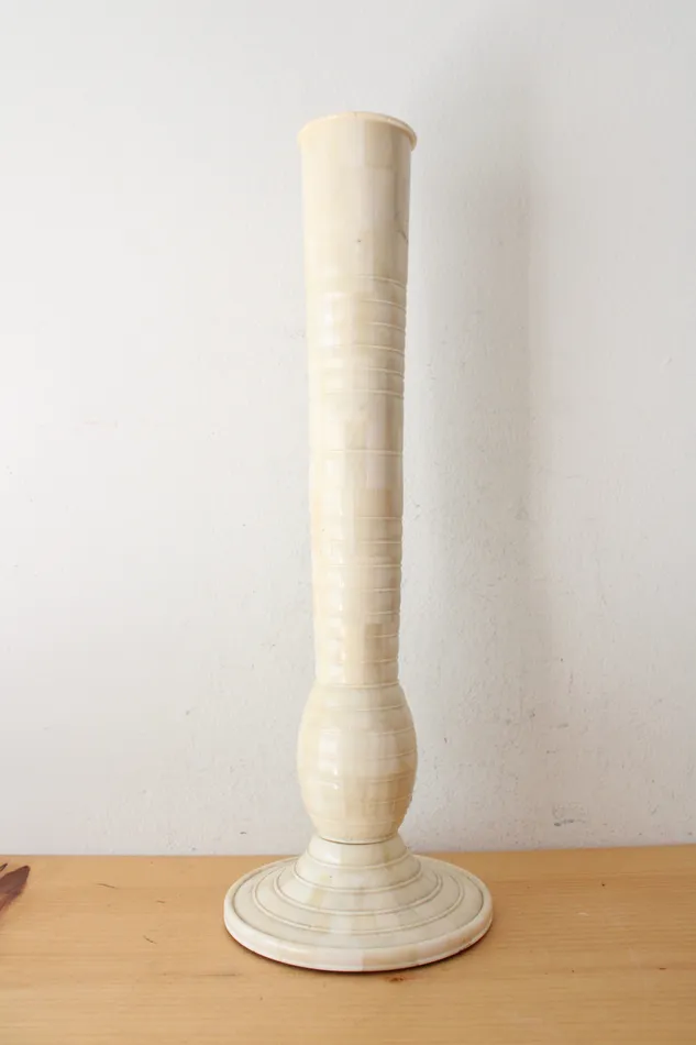 Earrings Jubilee Thrift Tessellated Bone Tall Ivory Candlestick