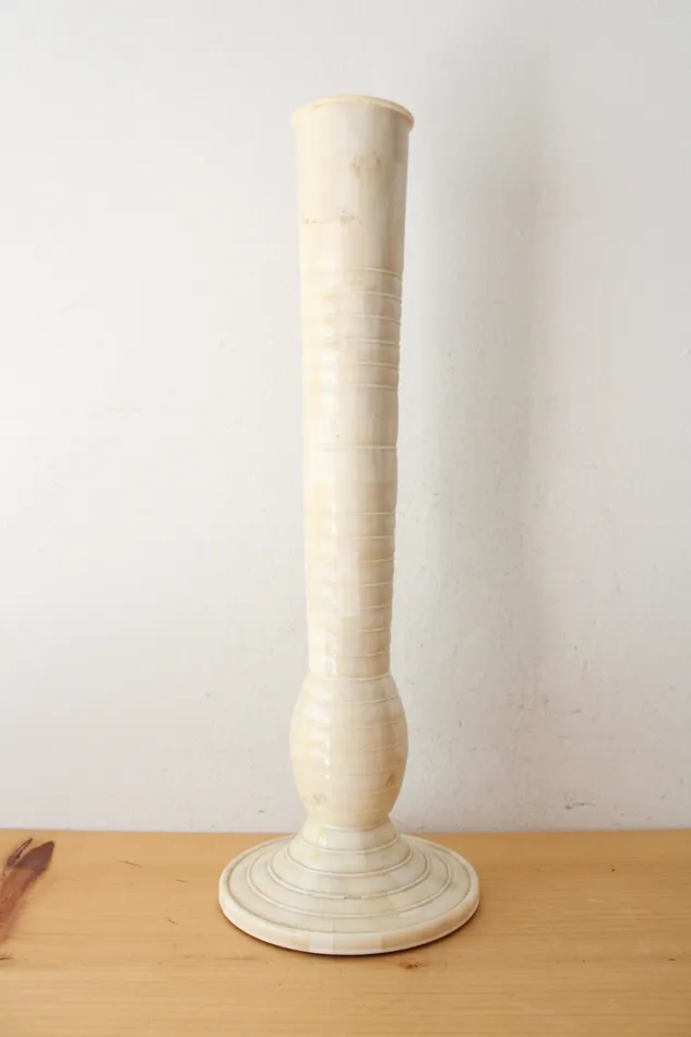 Earrings Jubilee Thrift Tessellated Bone Tall Ivory Candlestick