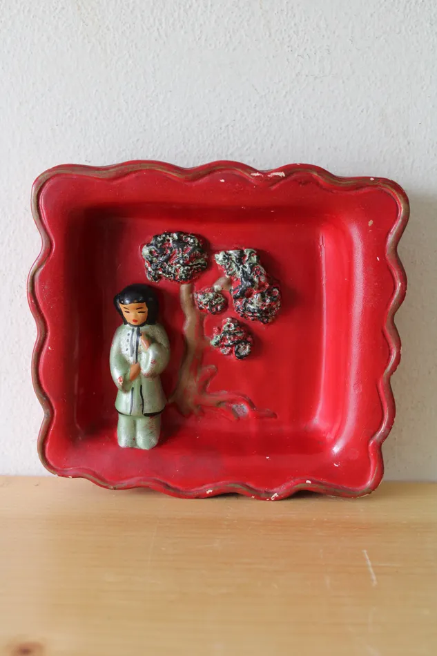 Earrings Jubilee Thrift Vintage Ceramic Asian Art Wall Decal