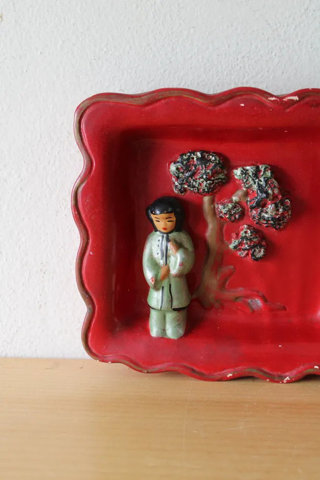 Earrings Jubilee Thrift Vintage Ceramic Asian Art Wall Decal