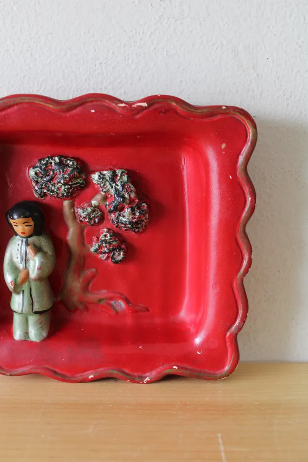 Earrings Jubilee Thrift Vintage Ceramic Asian Art Wall Decal