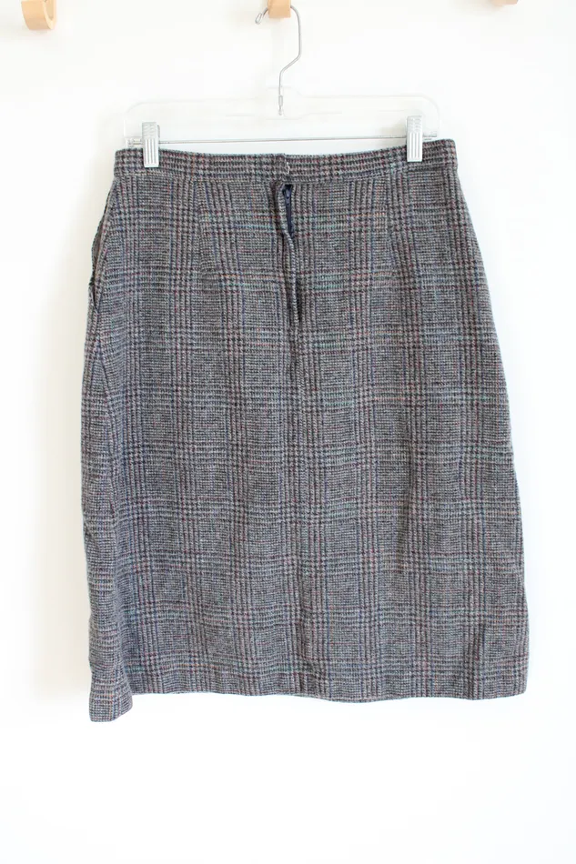 Earrings LL Bean Vintage Gray Plaid Skirt 16 Petite LL Bean