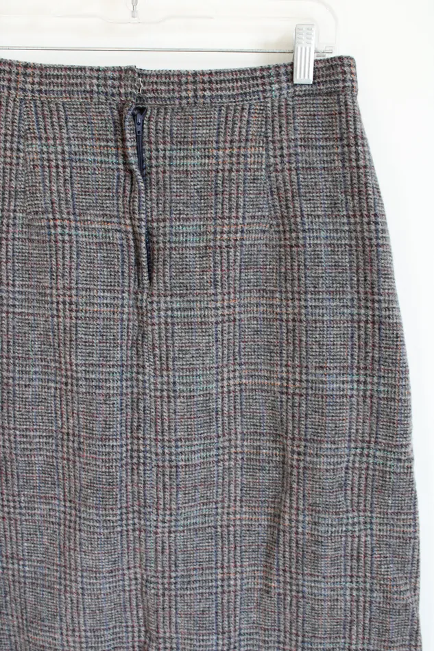 Earrings LL Bean Vintage Gray Plaid Skirt 16 Petite LL Bean