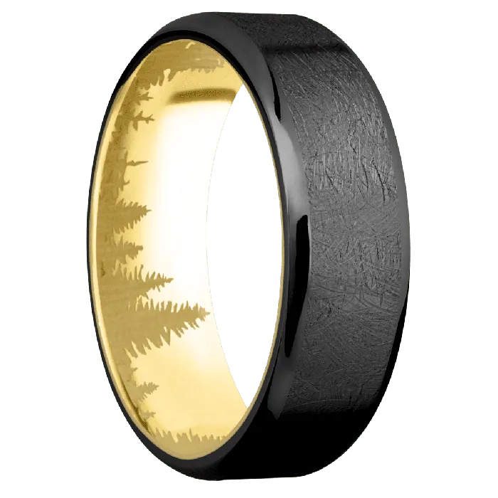 Earrings Lashbrook Zirconium Distressed Polish Finish 14K Yellow Gold