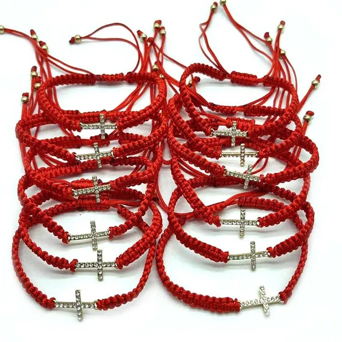 Earrings Lords Guidance Bulk Set of 12 Christian Cross Rope Bracelets