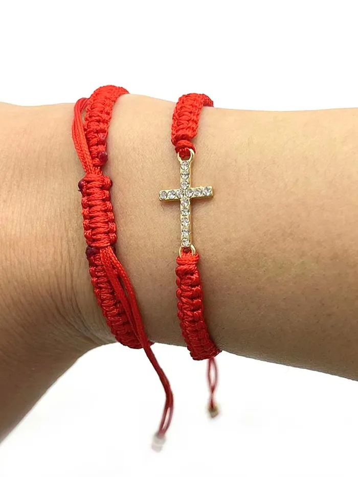 Earrings Lords Guidance Bulk Set of 12 Christian Cross Rope Bracelets