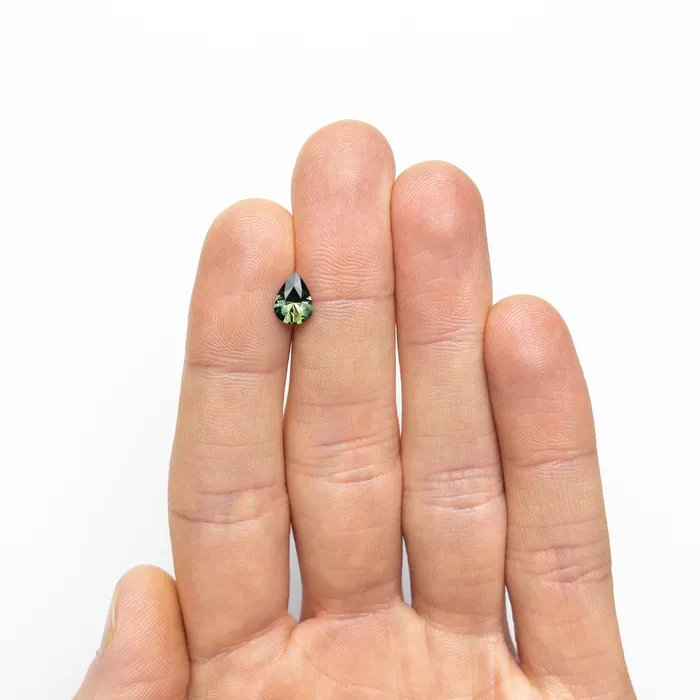 Earrings Misfit Gems GreenTeal Brilliant Sapphire 114ct Pear