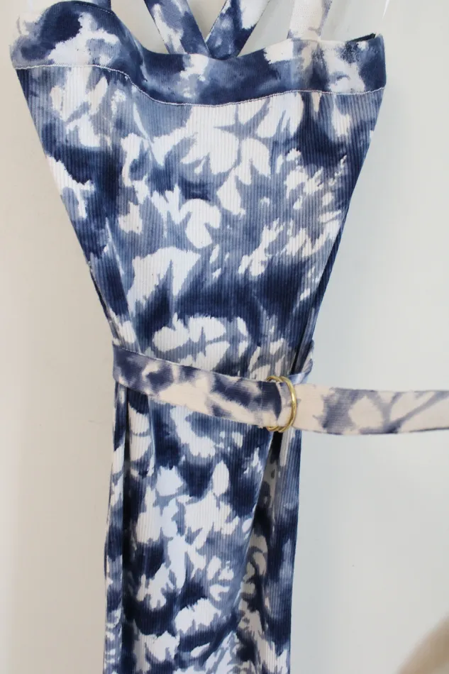 Earrings NEW Michael Kors True Navy Tie Dye Knit Fitted Belt Dress M Michael Kors