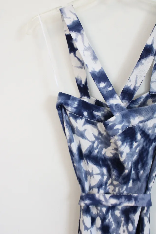 Earrings NEW Michael Kors True Navy Tie Dye Knit Fitted Belt Dress M Michael Kors