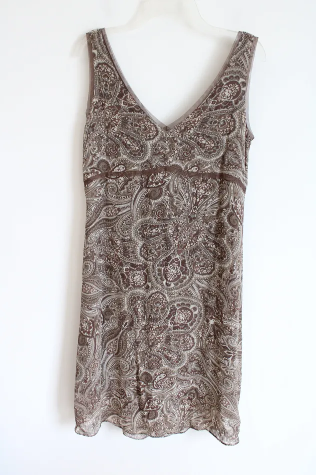 Earrings Old Navy Old Navy Y2K Brown Paisley Chiffon Dress 10