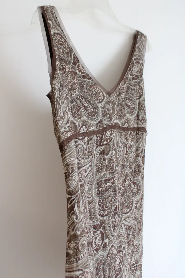 Earrings Old Navy Old Navy Y2K Brown Paisley Chiffon Dress 10