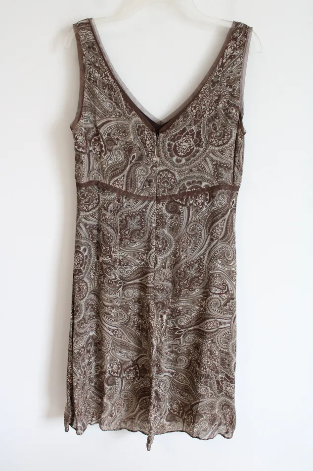 Earrings Old Navy Old Navy Y2K Brown Paisley Chiffon Dress 10