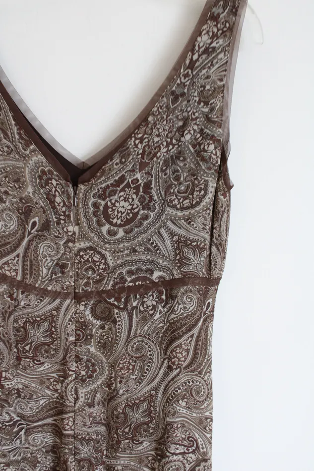 Earrings Old Navy Old Navy Y2K Brown Paisley Chiffon Dress 10