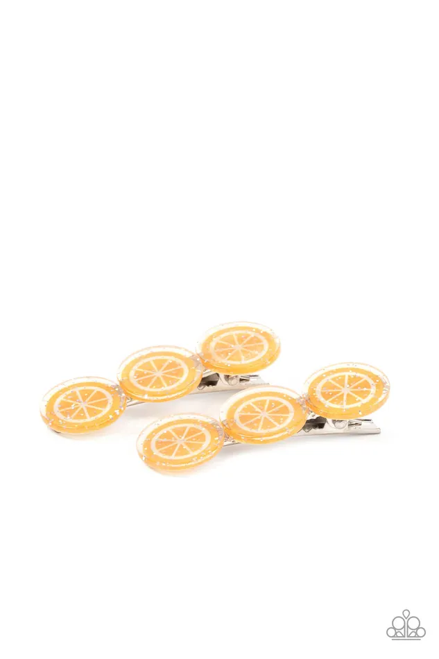 Earrings Paparazzi Accessories Charismatically Citrus Orange