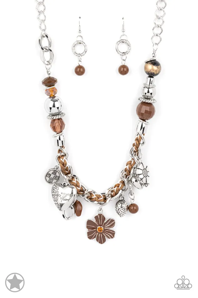 Earrings Paparazzi Accessories Charmed I Am Sure Brown