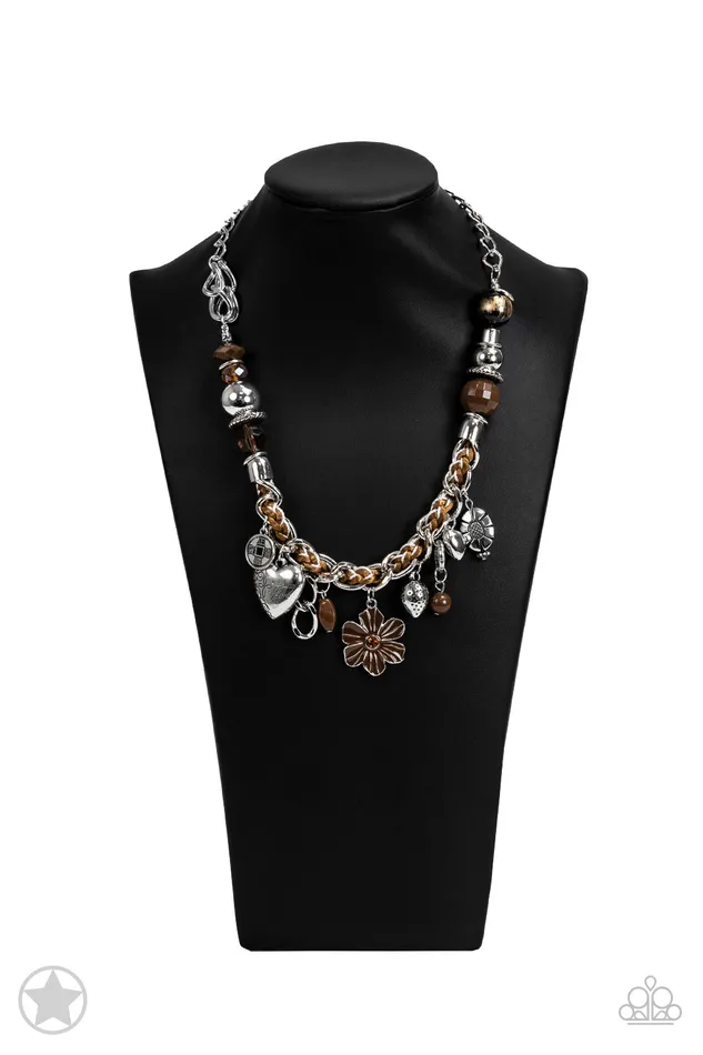 Earrings Paparazzi Accessories Charmed I Am Sure Brown