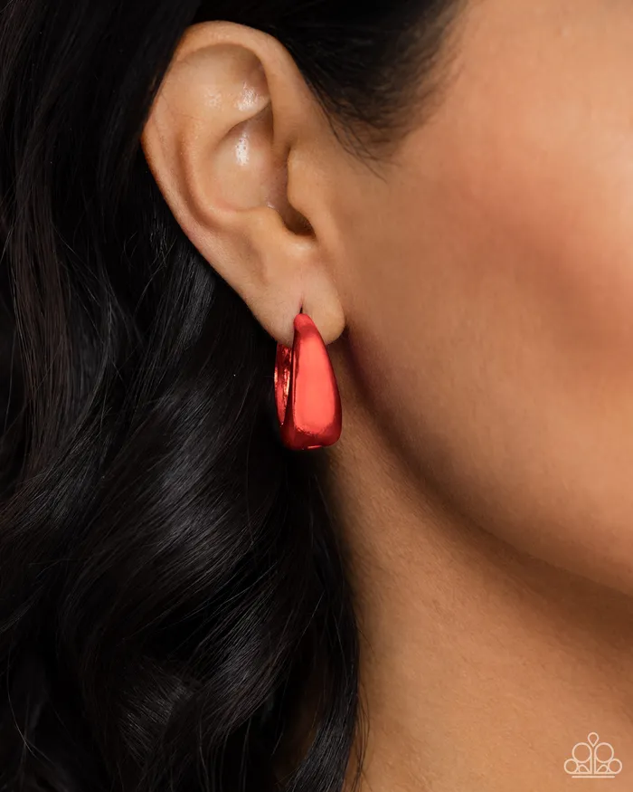 Earrings Paparazzi Accessories Colorful Curiosity Red