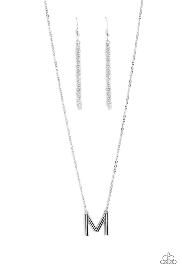 Earrings Paparazzi Accessories Leave Your Initials Silver M