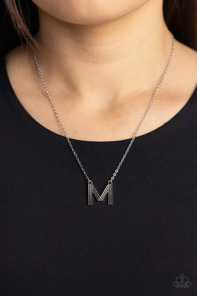 Earrings Paparazzi Accessories Leave Your Initials Silver M