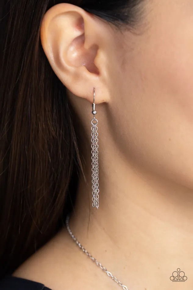 Earrings Paparazzi Accessories Leave Your Initials Silver M