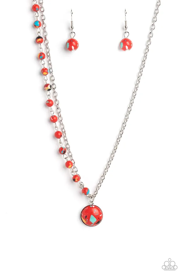 Earrings Paparazzi Accessories Local Legend Red