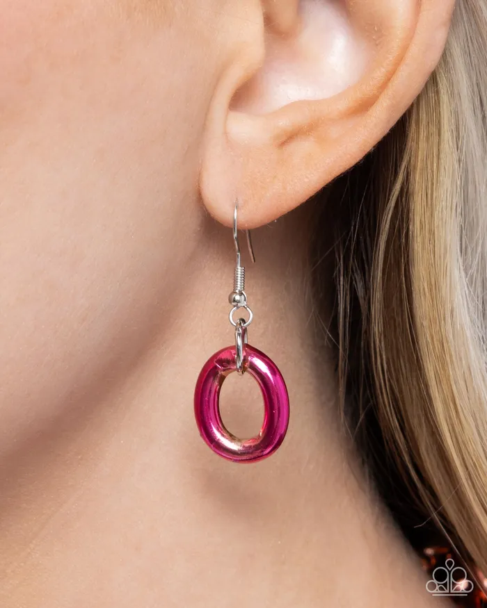 Earrings Paparazzi Accessories Nuanced Nightlife Pink