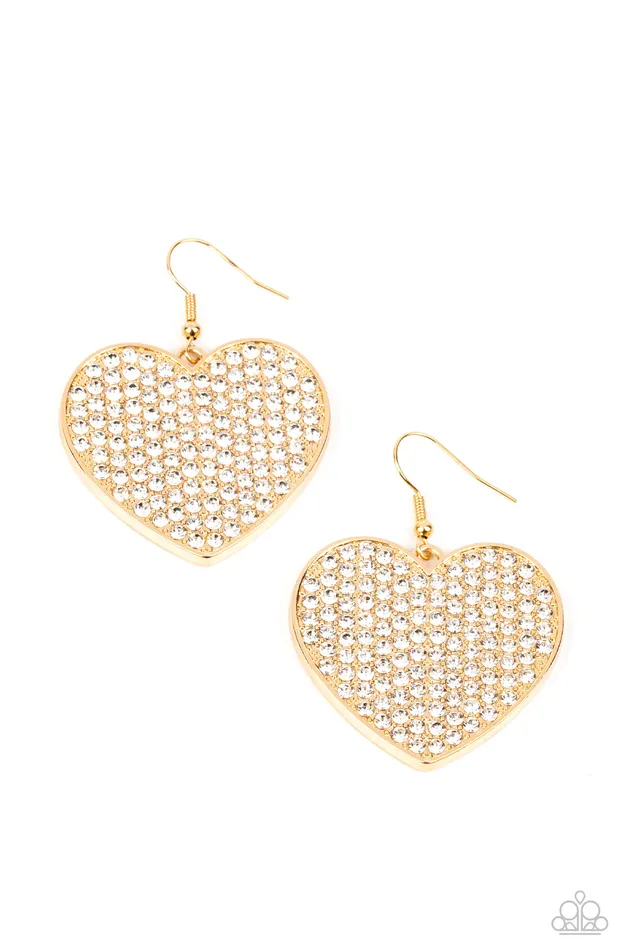 Earrings Paparazzi Accessories Romantic Reign Gold