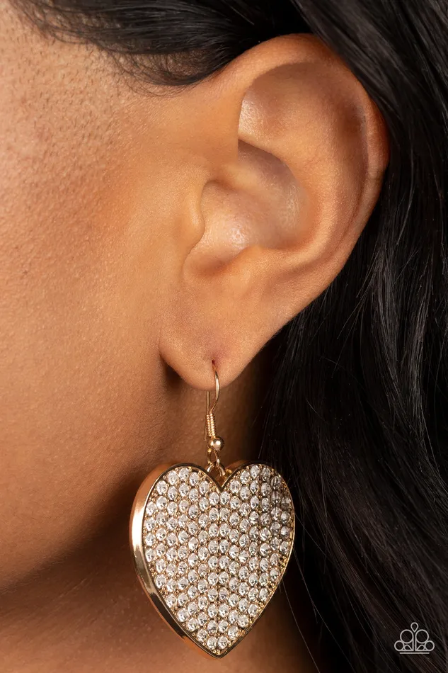 Earrings Paparazzi Accessories Romantic Reign Gold