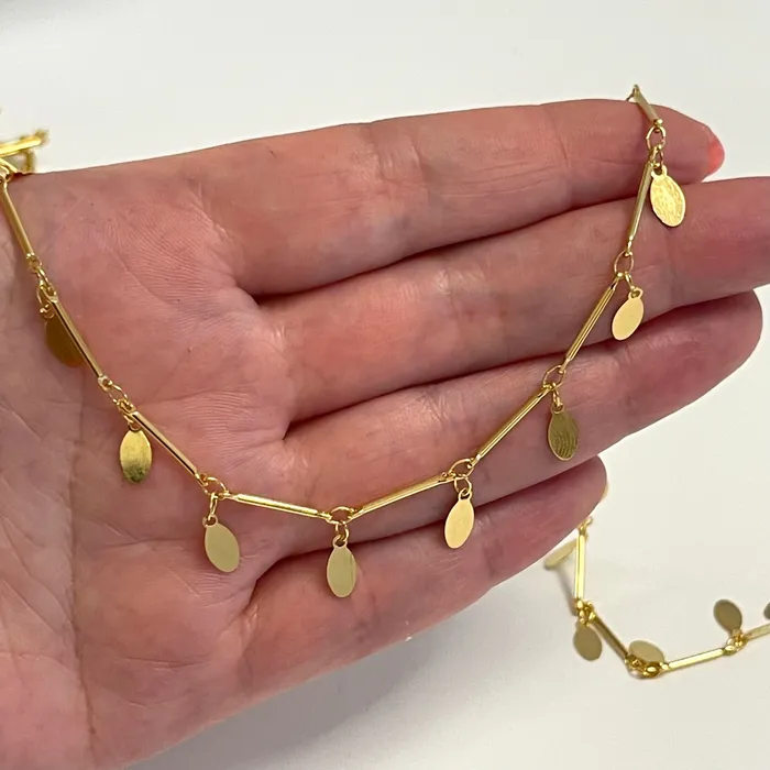Earrings Peppy Beads 24Kt Shiny Gold Plated Bar Chain with Drop Charms 15mm Bar Chain with 6mm Drop charms Earrings Peppy Beads 24Kt Shiny Gold Plated Bar Chain with Drop Charms 15mm Bar Chain with 6mm Drop charms