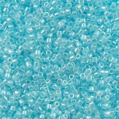 Earrings Peppy Beads DB0239 Lined Crystal Lt Aquamarine Miyuki Delica 110