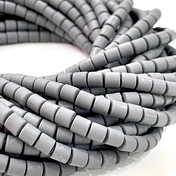 Earrings Peppy Beads Grey Polymer Clay 6x6mm Beads 6mm Polymer Clay Spacers