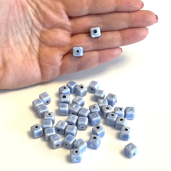 Earrings Peppy Beads Hand Made Ceramic Agate Blue Evil Eye Cube DoubleSided Charms 5 pcs in a pack Earrings Peppy Beads Hand Made Ceramic Agate Blue Evil Eye Cube DoubleSided Charms 5 pcs in a pack