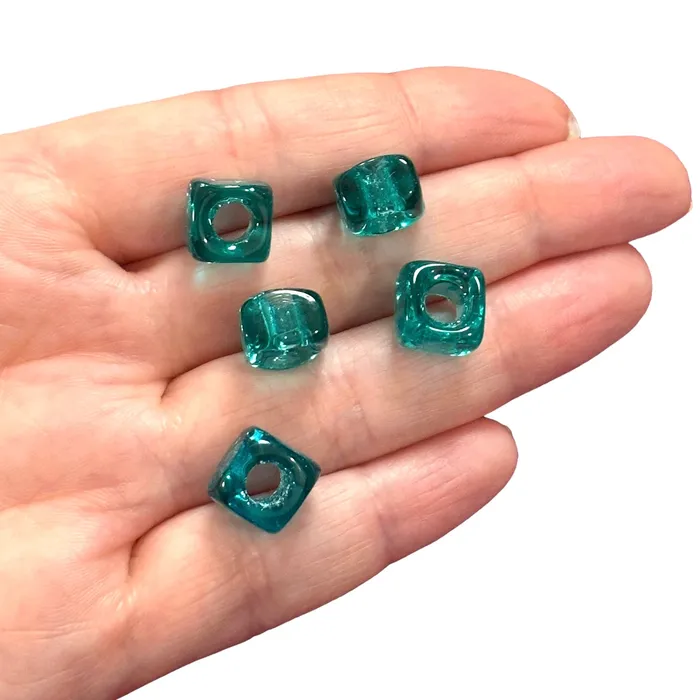 Earrings Peppy Beads Hand Made Murano Glass Square Beads With 5mm Holes 5 pcs in a pack
