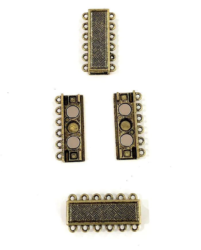 Earrings Peppy Beads Multi Strand Magnetic Clasp Antique Gold Plated6 Loop