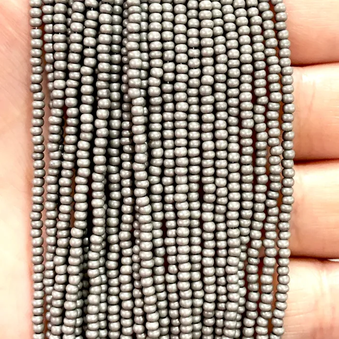 Earrings Peppy Beads Preciosa Coated Seed Beads 110 16949 Grey Terra Pearl Dyed Chalkwhite PRCS110104 Earrings Peppy Beads Preciosa Coated Seed Beads 110 16949 Grey Terra Pearl Dyed Chalkwhite PRCS110104