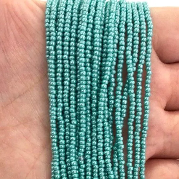 Earrings Peppy Beads Preciosa Seed Beads 110 68130 Green TurquoisePRCS11031