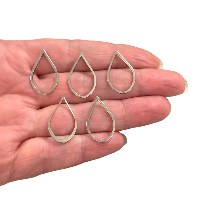 Earrings Peppy Beads Rhodium Plated 23x14mm Drop Charms Rhodium Drop Connector Charms 5 pcs in a pack Earrings Peppy Beads Rhodium Plated 23x14mm Drop Charms Rhodium Drop Connector Charms 5 pcs in a pack