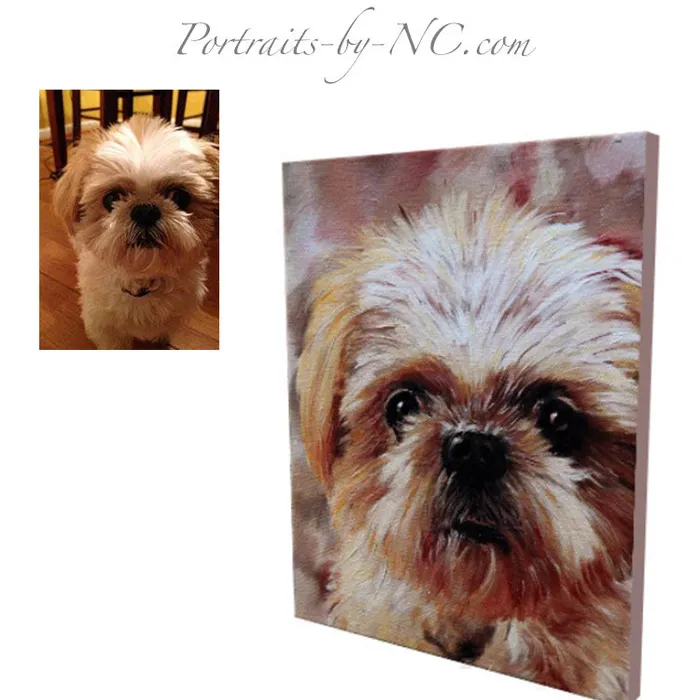 Earrings Pet Portraits Dog Portraits Shih Tzu Oil Portrait Portraits by NC