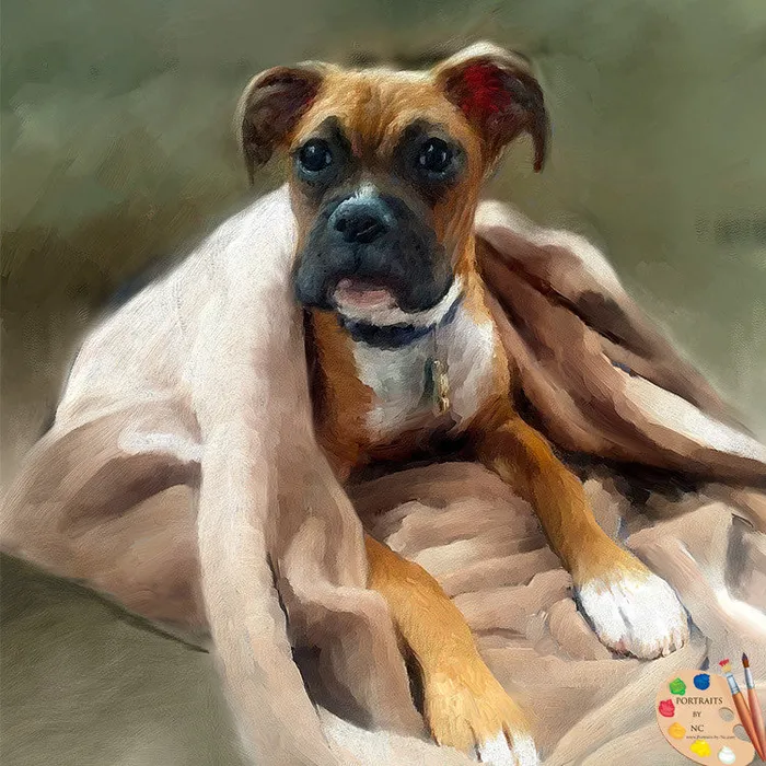 Earrings Portraits by NC Boxer Dog Digital Portrait