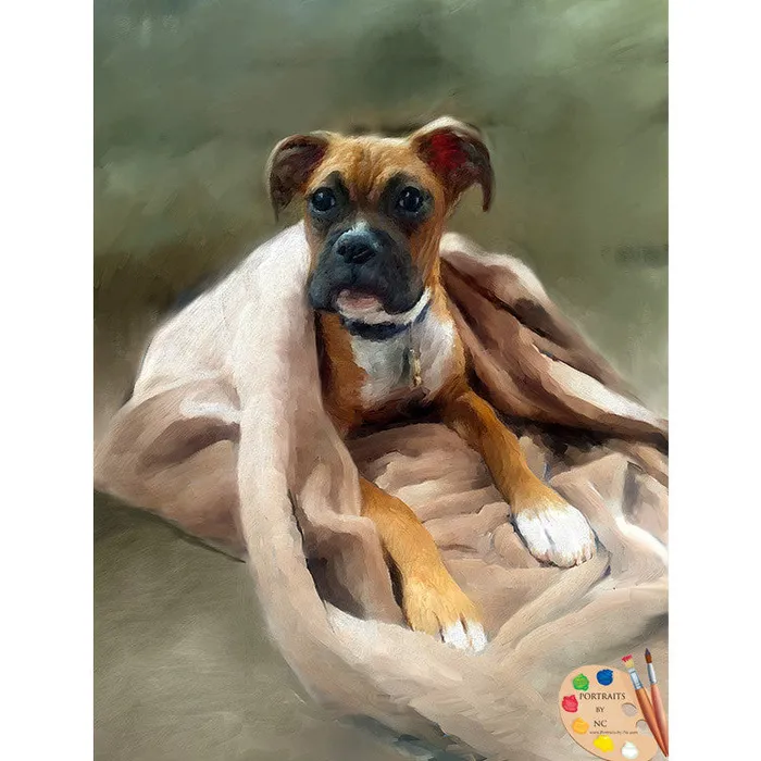 Earrings Portraits by NC Boxer Dog Digital Portrait