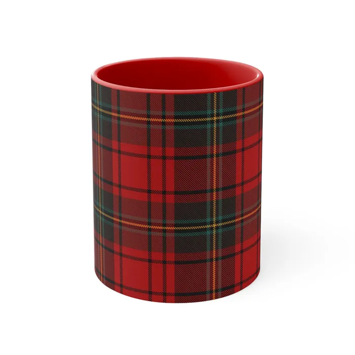 Earrings Printify Plaid Accent Coffee Mug 11oz
